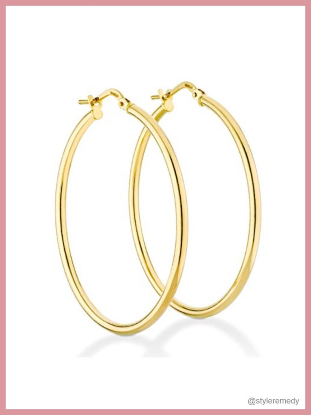 18K Gold Plated 925 Sterling Silver 2mm Tube Hoop Earrings Lightweight